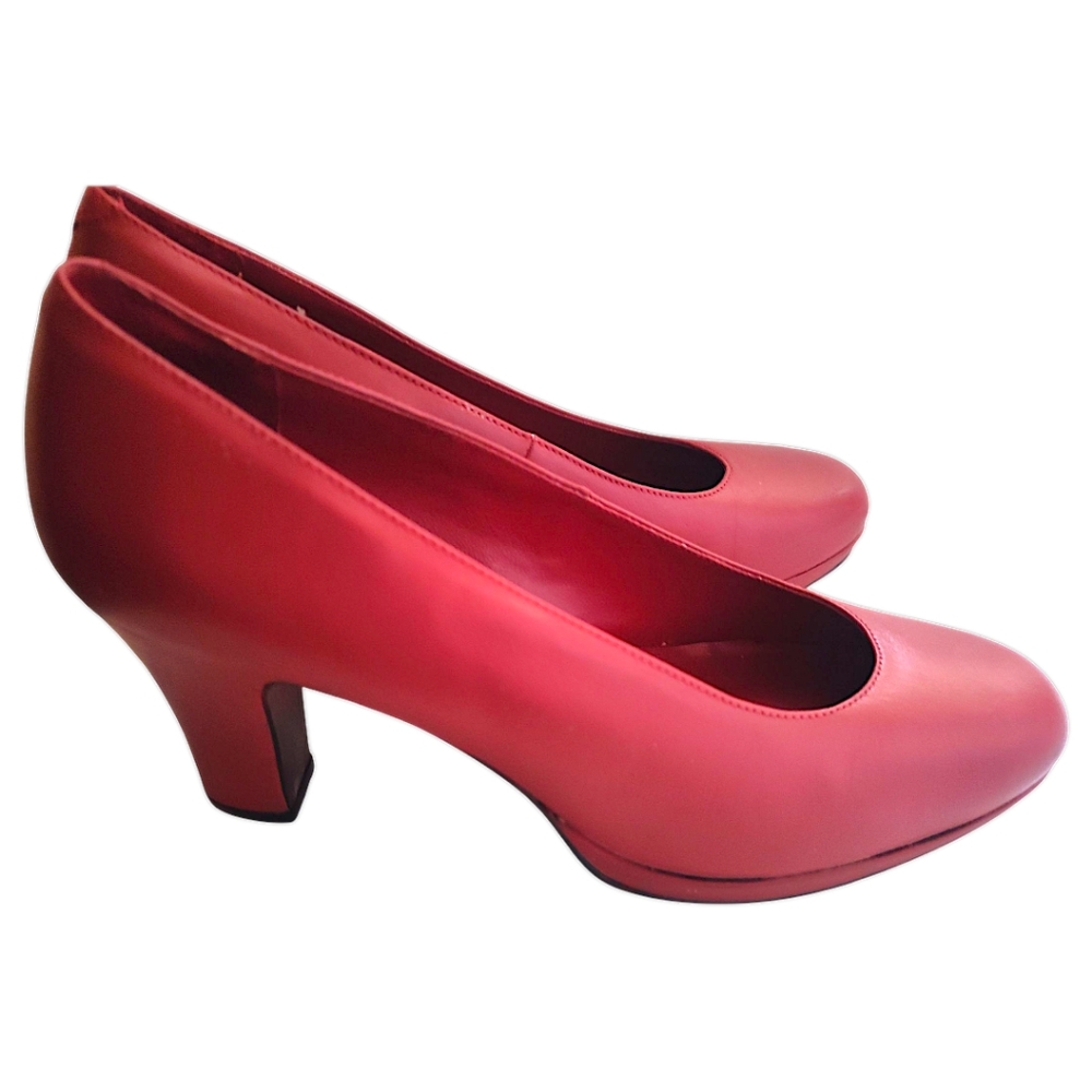Vintage Red Leather Pumps By MIA